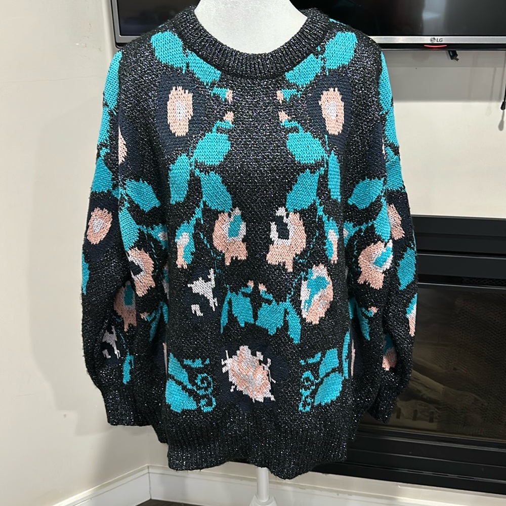 zara metallic sweater size medium